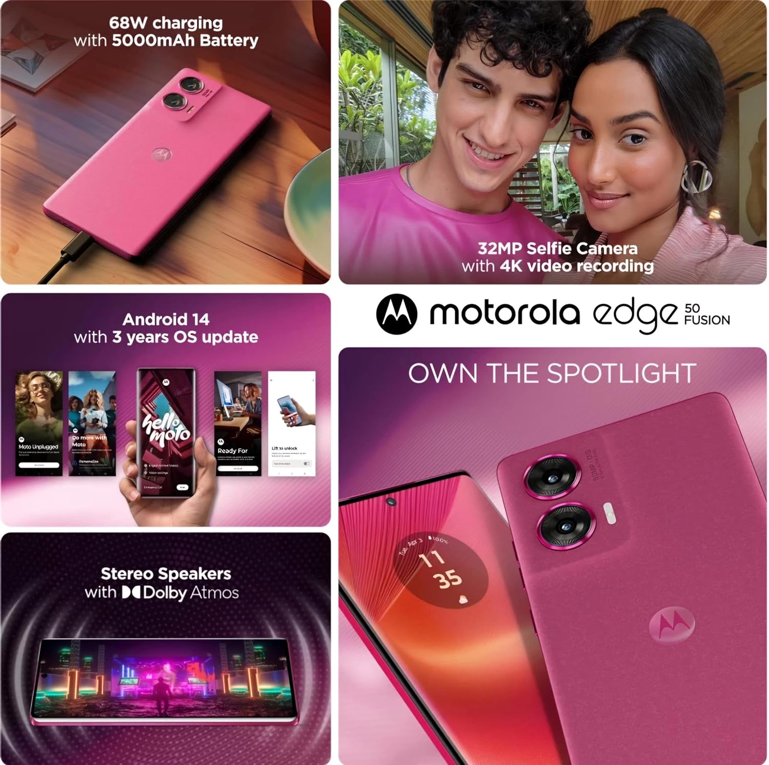 Motorola Edge 50 Fusion 5G-Hot Pink