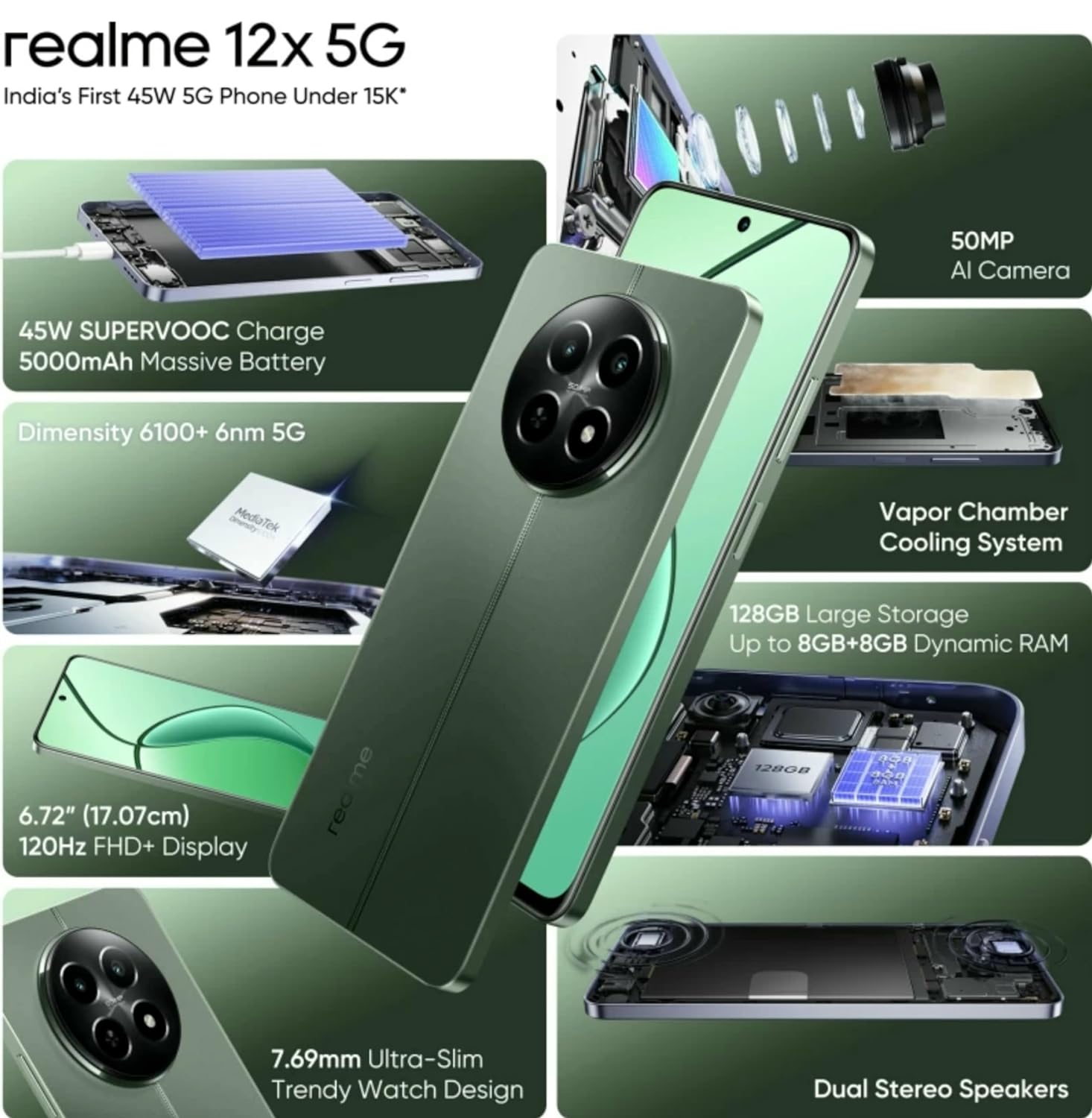 Realme 12x 5G-Woodland Green