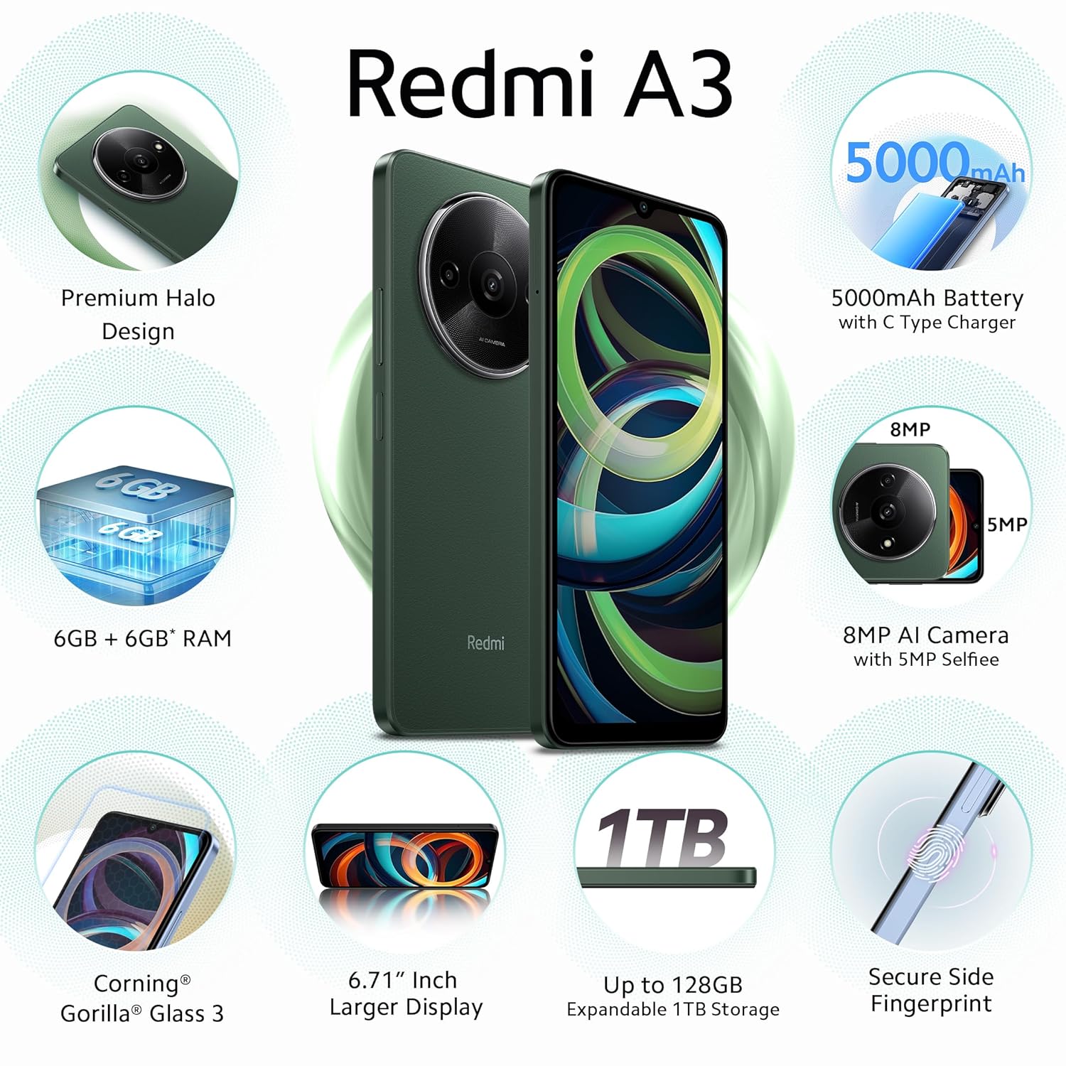 Redmi A3-Olive Green