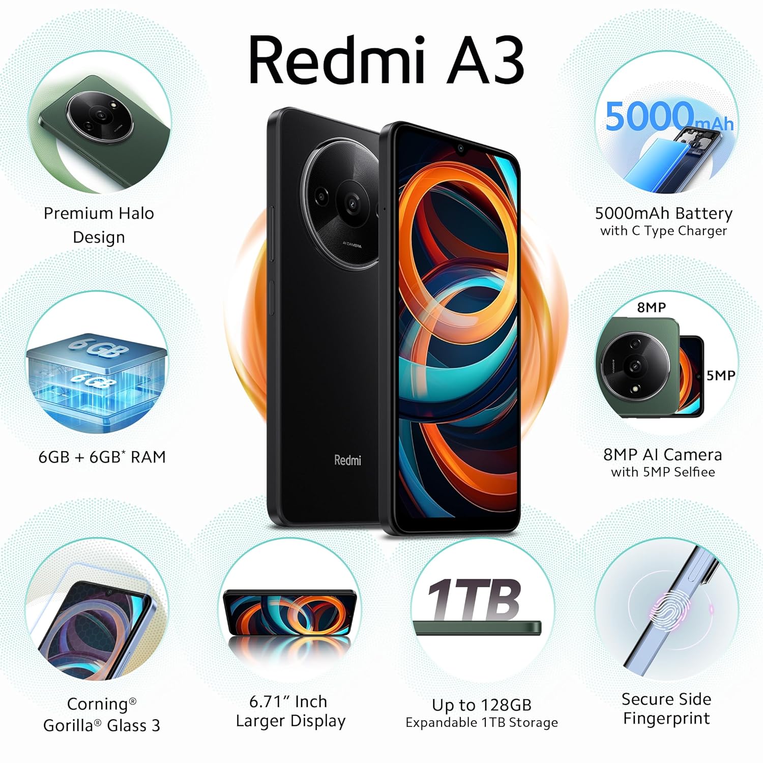 Redmi A3-Midnight Black