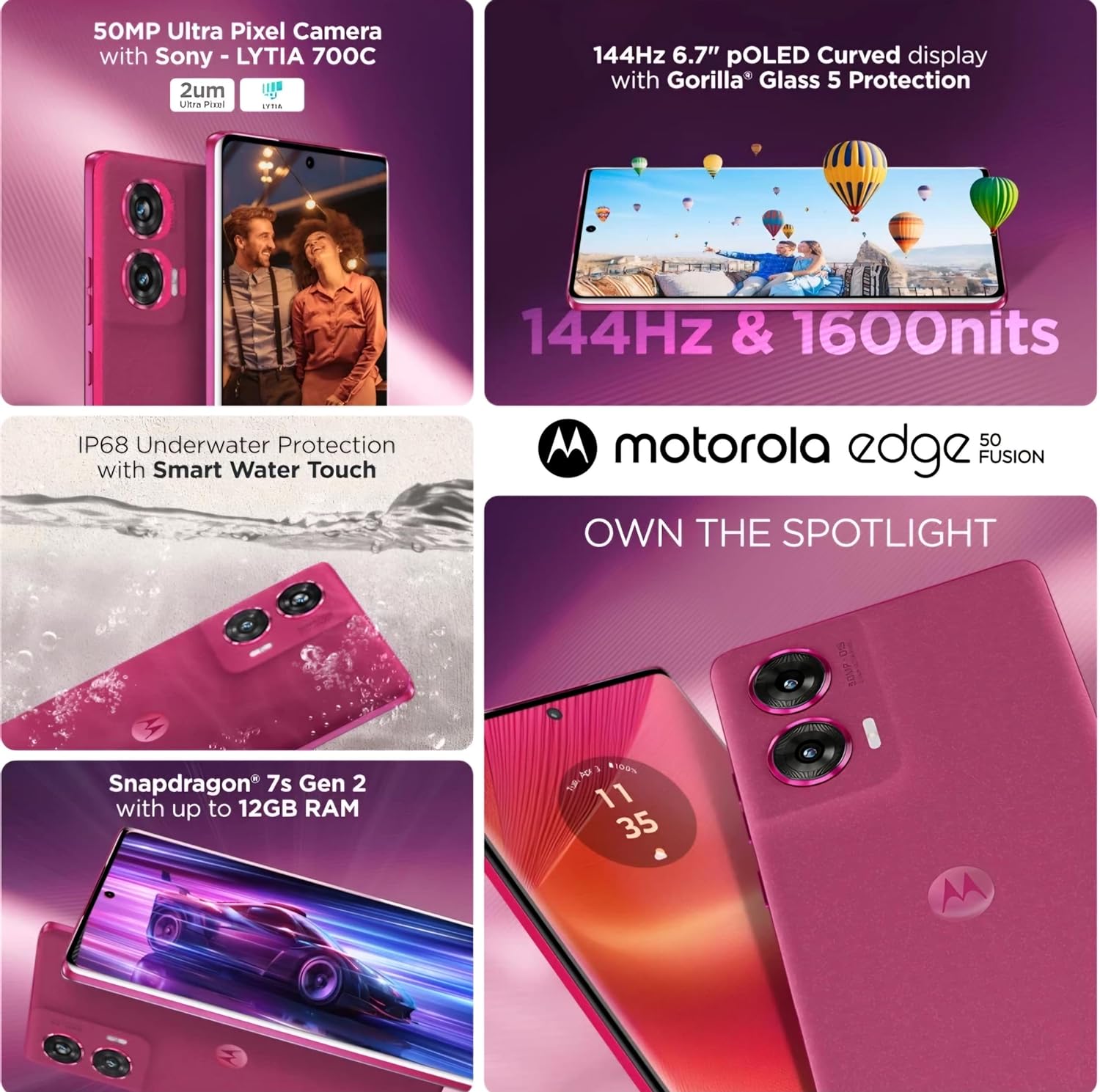 Motorola Edge 50 Fusion 5G-Hot Pink