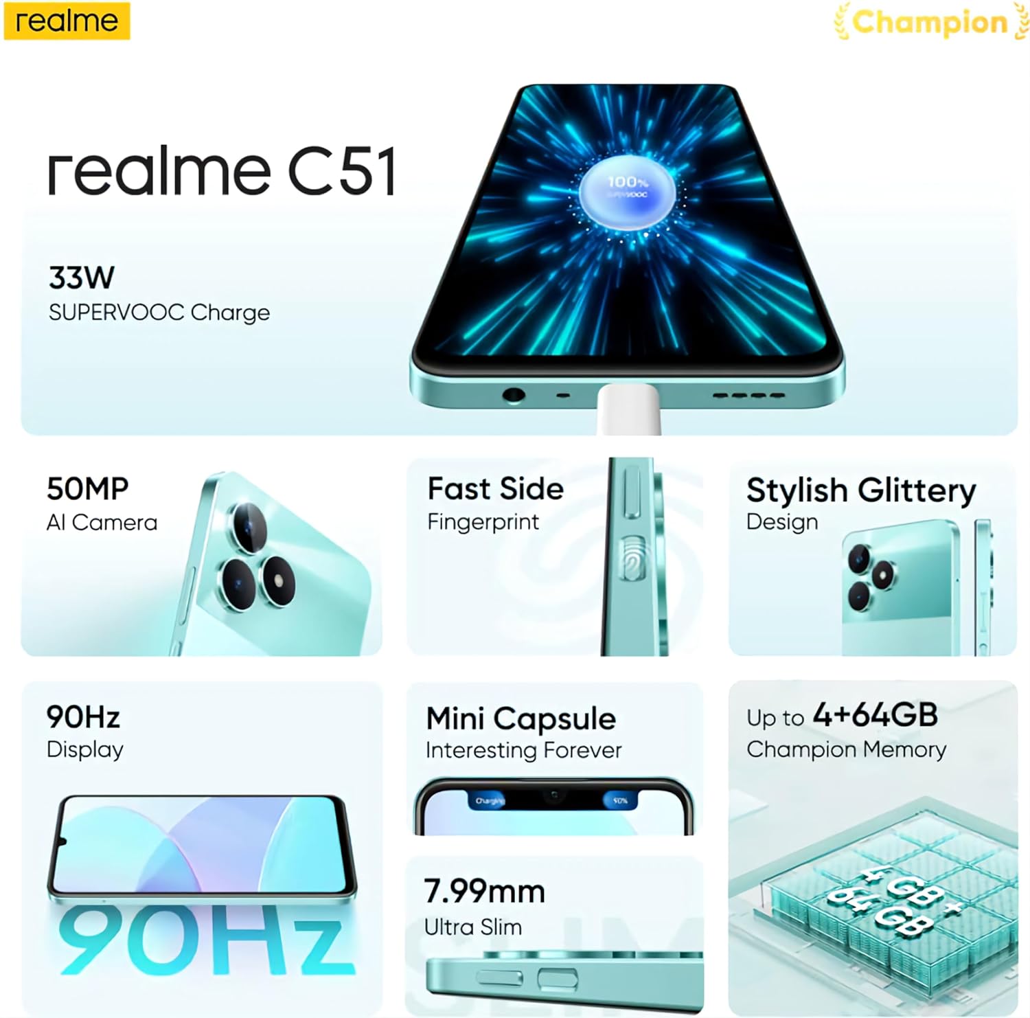 Realme C51 - Mint Green