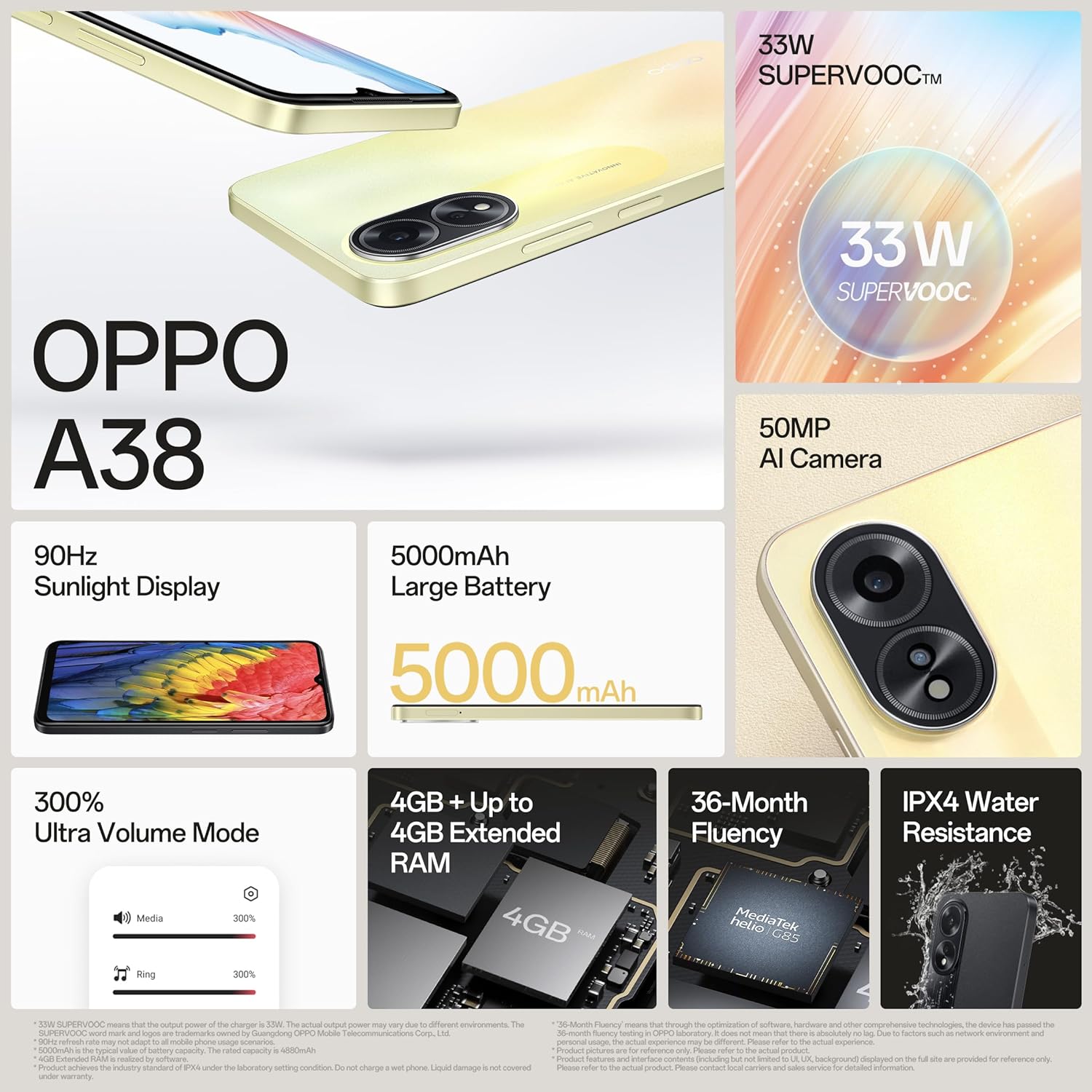 OPPO A38-Glowing Gold